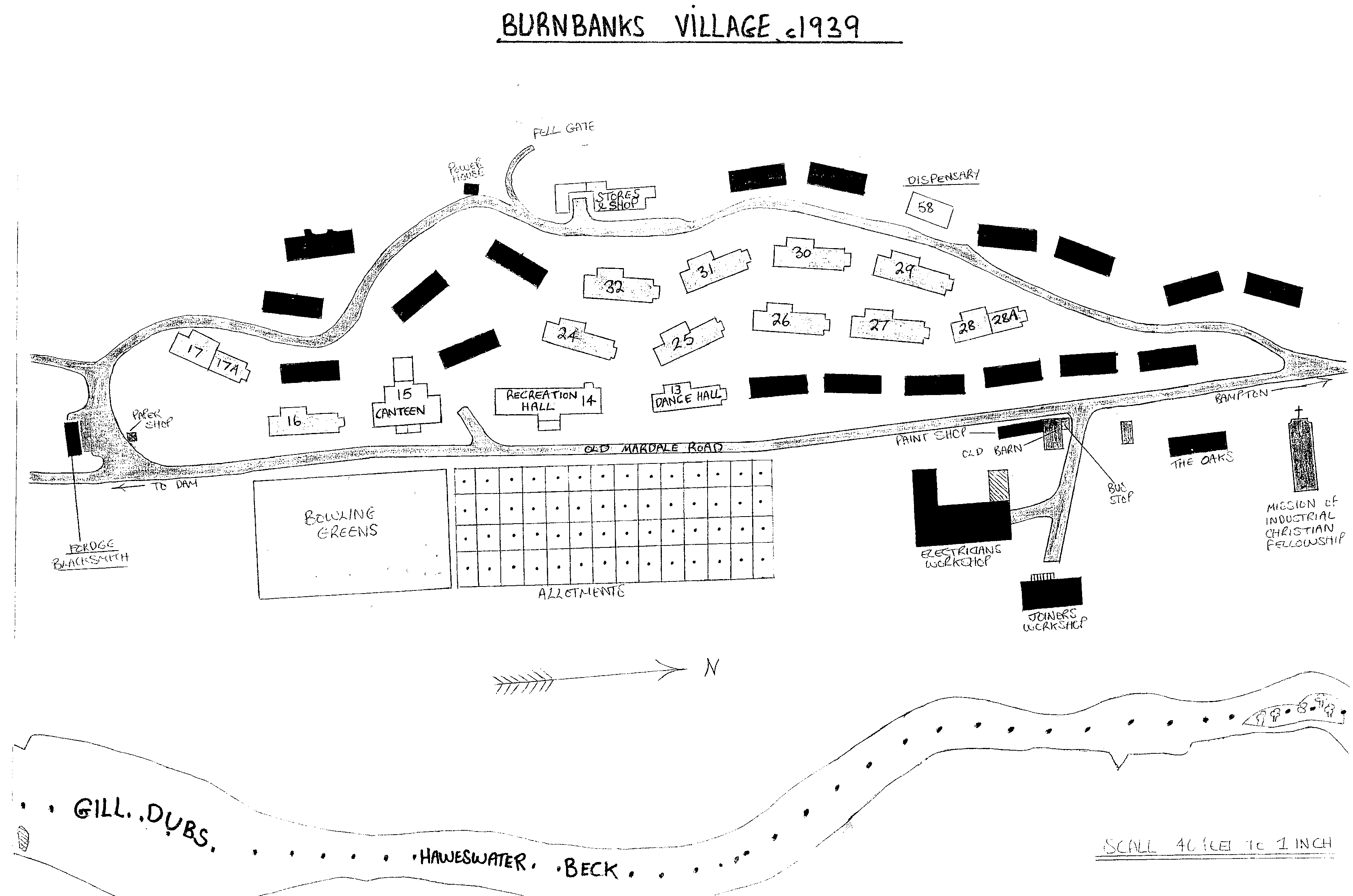 Burnbanks Village 1939 map