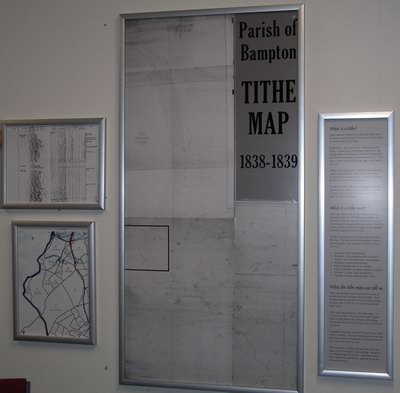 The Tithe Map display in Bampton Memorial Hall